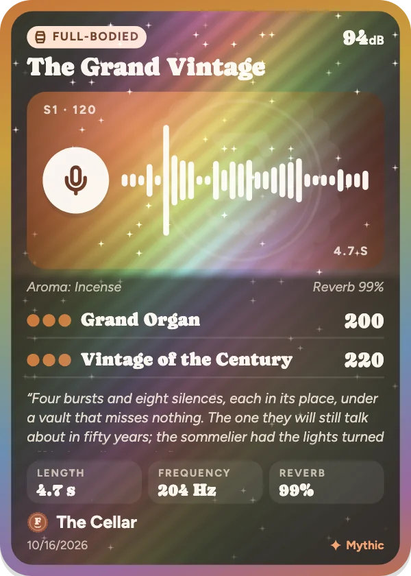 The season’s Mythic, The Grand Vintage